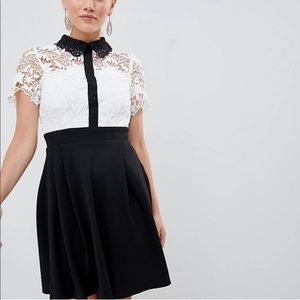 Paper Dolls Crochet Lace Top Skater Dress